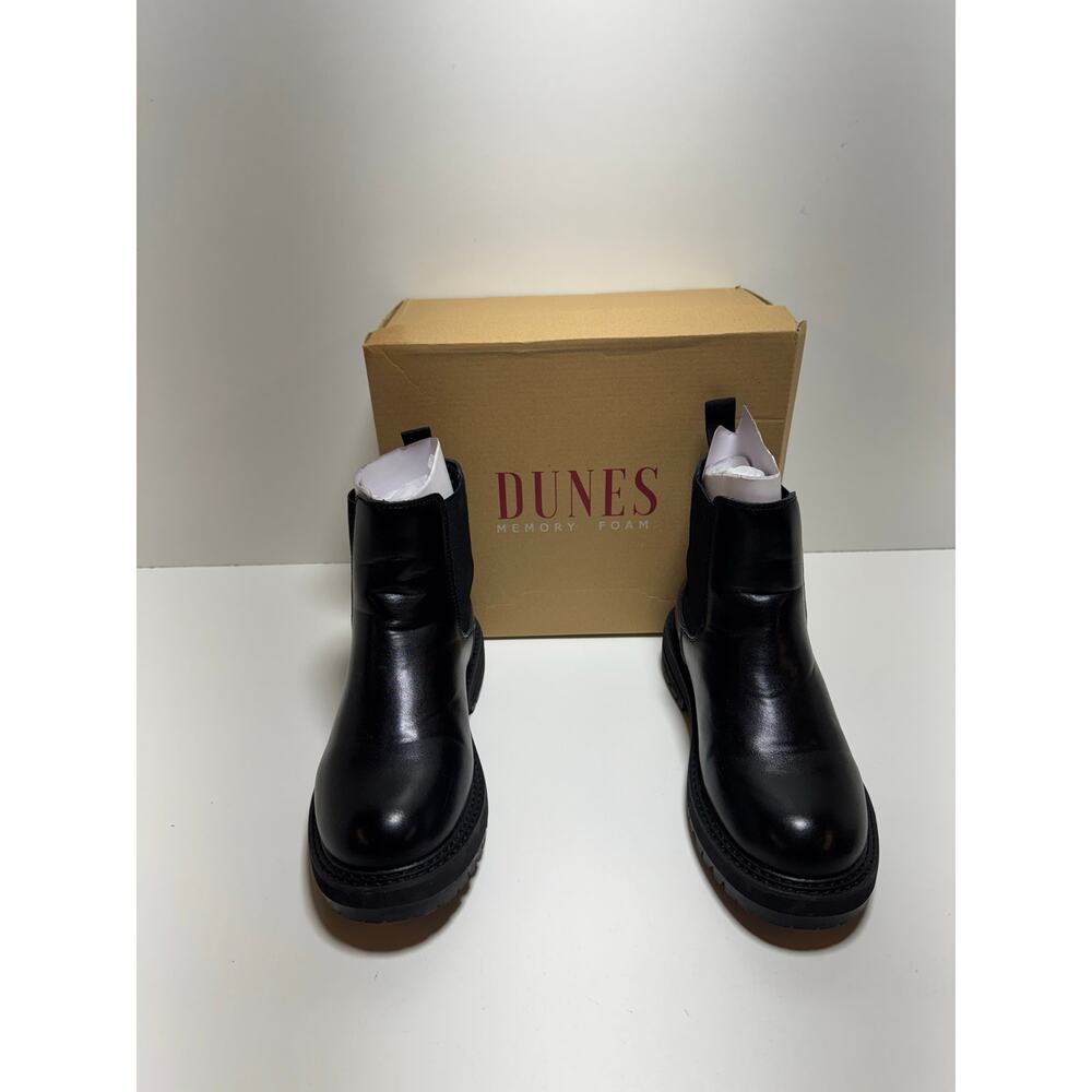 Dunes Memory Foam Chunky Black Ankle Boots Size 8W Women’s New In Box - Picture 3 of 8